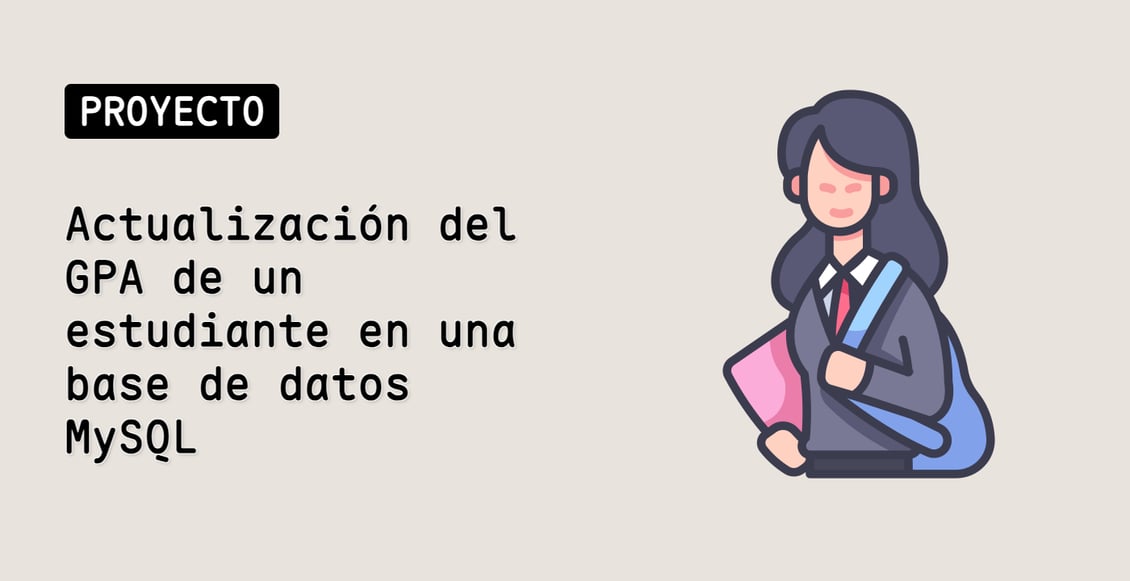 Actualización del GPA de un estudiante en una base de datos MySQL