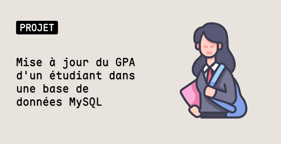 Mise à jour du GPA d'un étudiant dans une base de données MySQL