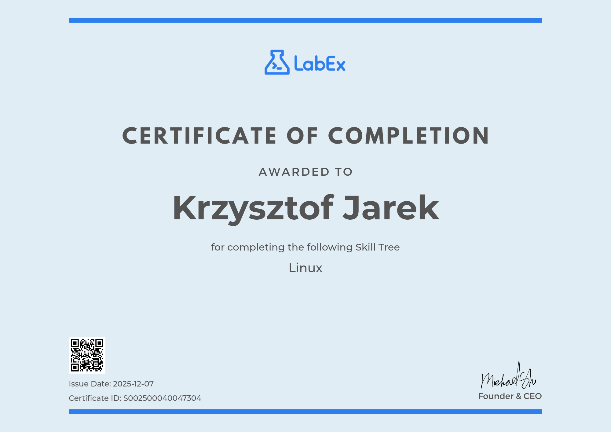 Certificate of Completion | LabEx