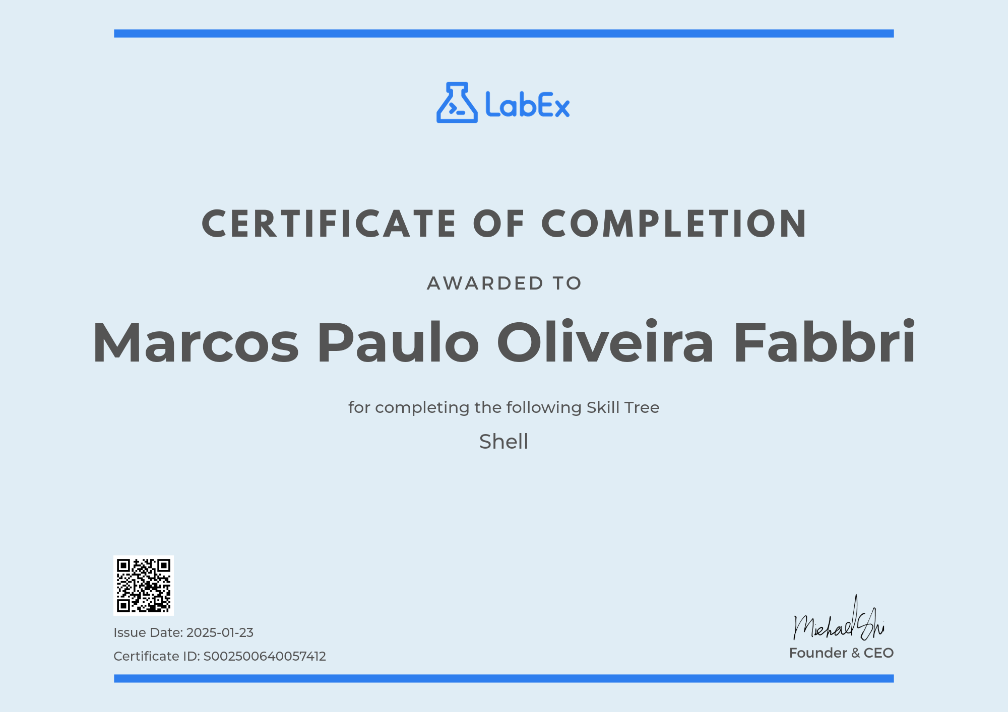 Certificate Of Completion LabEx Certificate of completion labex